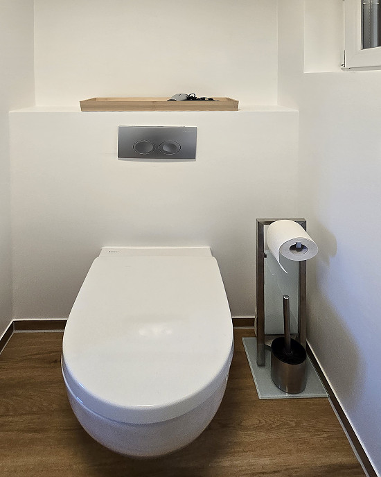 Duschbereich im Bungalow auf Usedom