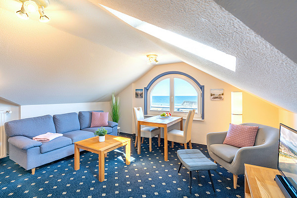 Wohnzimmer in der Ferienwohnung Inselblück in Ahlbeck