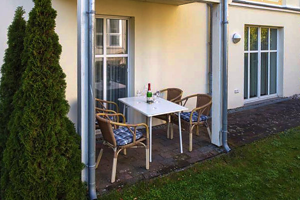 die Terrasse der Villa Sandrose in Heringsdorf
