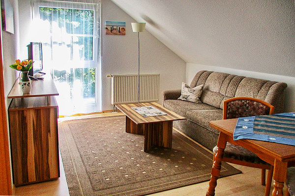 Wohnzimmer in der Ferienwohnung Heringsdorf